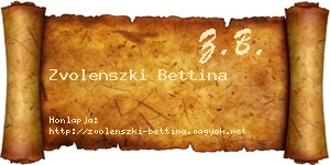 Zvolenszki Bettina névjegykártya