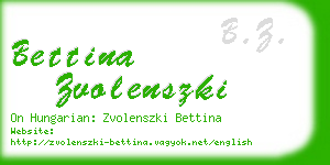 bettina zvolenszki business card